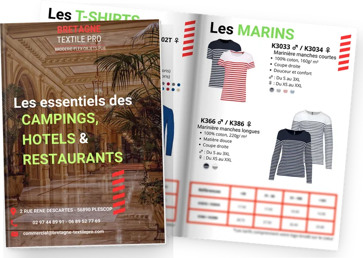 Catalogue CHR Bretagne Textile Pro – tenues personnalisées cafés, hôtels, restaurants