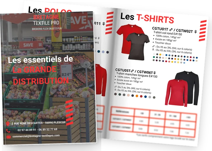 Catalogue Grande distribution Bretagne Textile Pro – vêtements de travail personnalisés pour la grande distribution